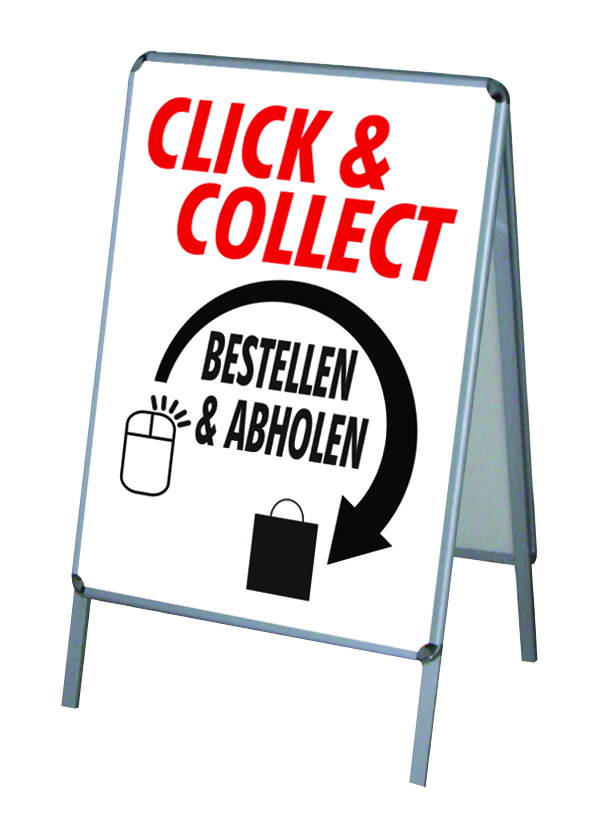 Aktion Corona-Hinweise Click & Collect Vers.3 - PVC-Poster A1 für Kundenstopper