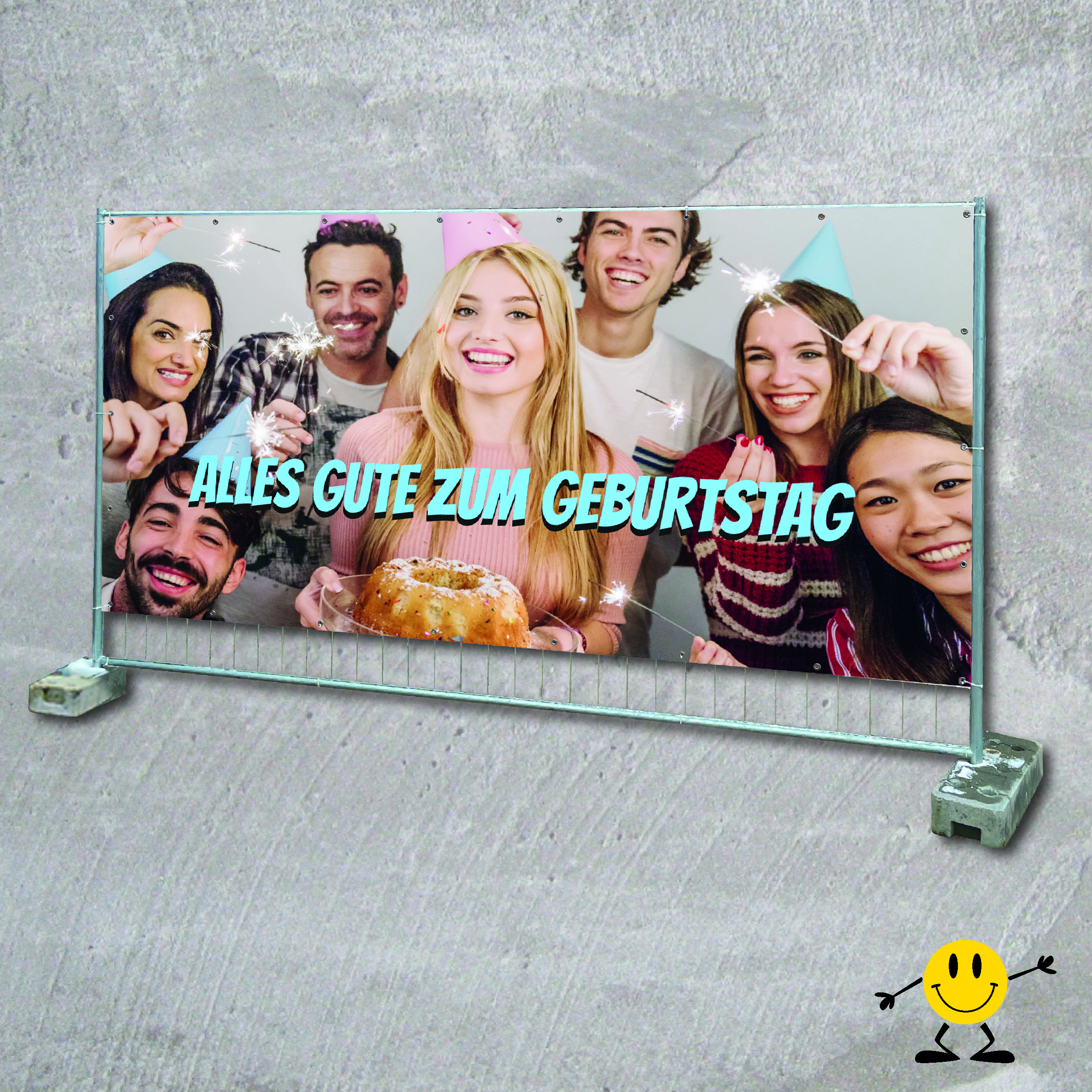 Aktion XXL Geburtstagsbanner zum selber gestalten 3,40x1,60m Aktion XXL Geburtstagsbanner zum selber gestalten 3,40x1,60m