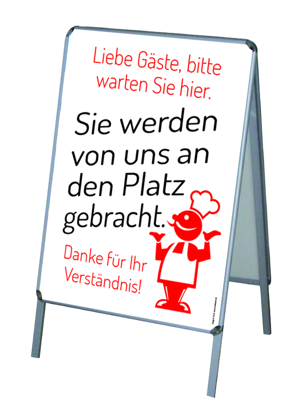 Aktion Corona-Hinweise Restaurant-2 - PVC-Poster A1 für Kundenstopper