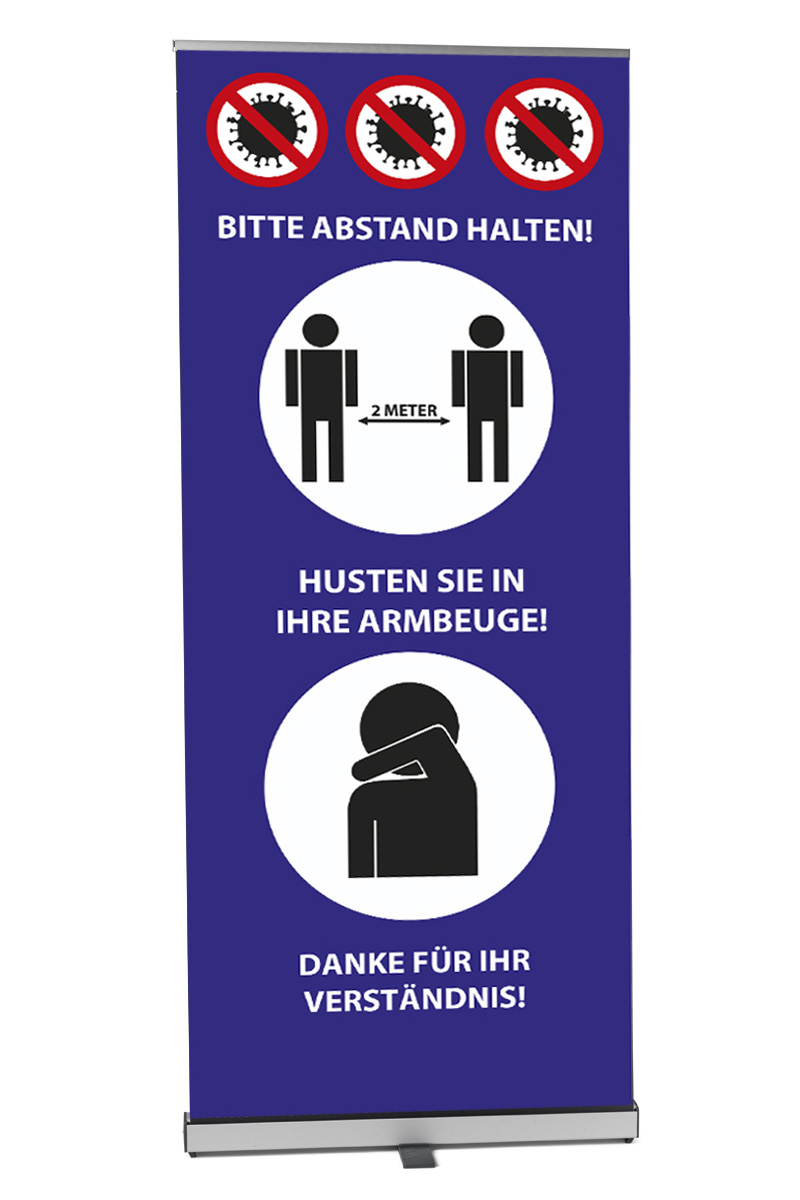 Rollup-Cube-mit-Corona-HinweiseLaZYGhl17fECk Roll-Up Cube mit fertigem Corona-Hinweise Druck und Tasche 85 x 200 cm